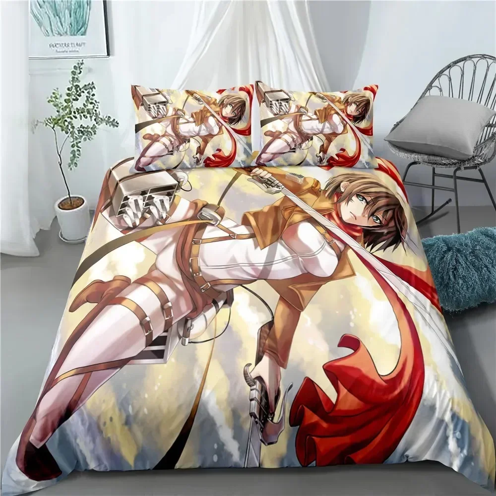 Linen Duvet Cover - Mode Anime Attack on Titan Huishoudtextiel