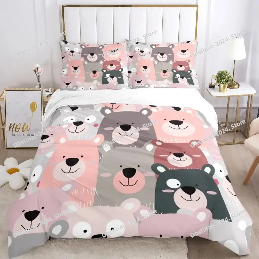 Linen Duvet Cover - Cartoon Dieren Beddengoed Sets Nieuwe Griekse