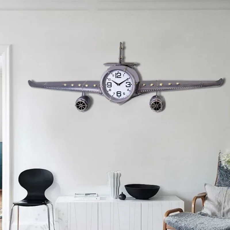 Luxury Lifestyle Watches - Woonkamer Stille Wandklokken Metalen Vliegtuigen Creatieve