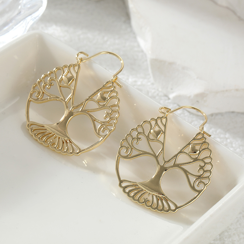 Luxury Lifestyle Jewelry - Luxe retro stijl uitgeholde levensboom hangende